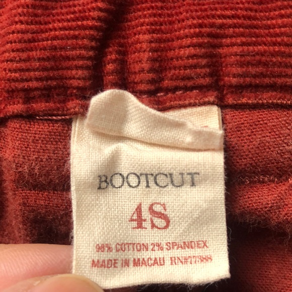 J.Crew Women’s Corduroy Pant Terra-cotta Boot cut Size small Bo ho Autumn core - Picture 11 of 17